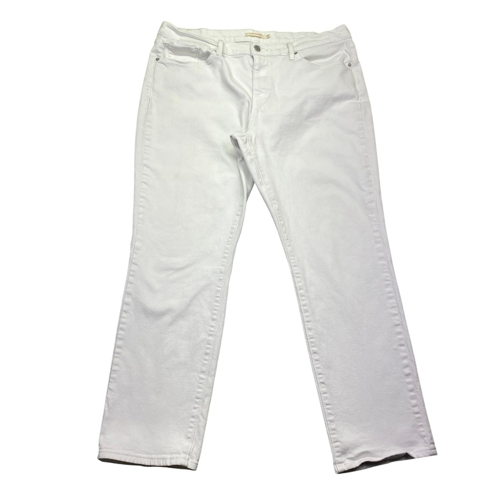 Levis‎ Classic Straight Leg White Jeans Womens Size 34 Grunge Preppy Retro